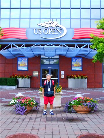 Sam outside the US Open stadium