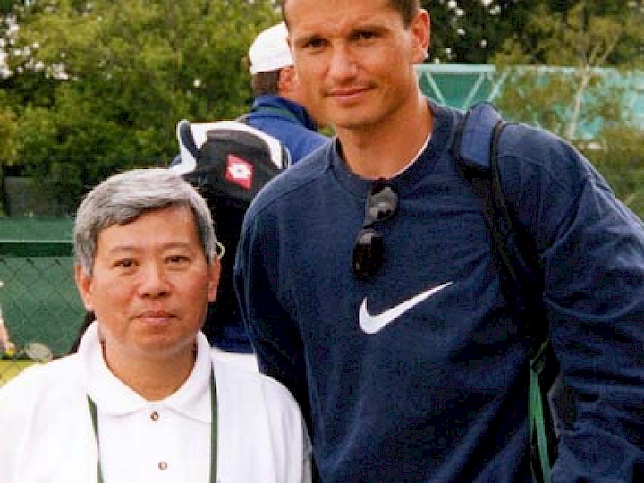 Sam with Richard Krajicek at Wimbledon