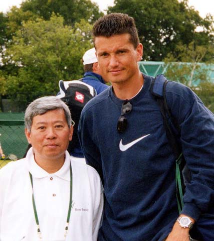 Sam with Richard Krajicek at Wimbledon