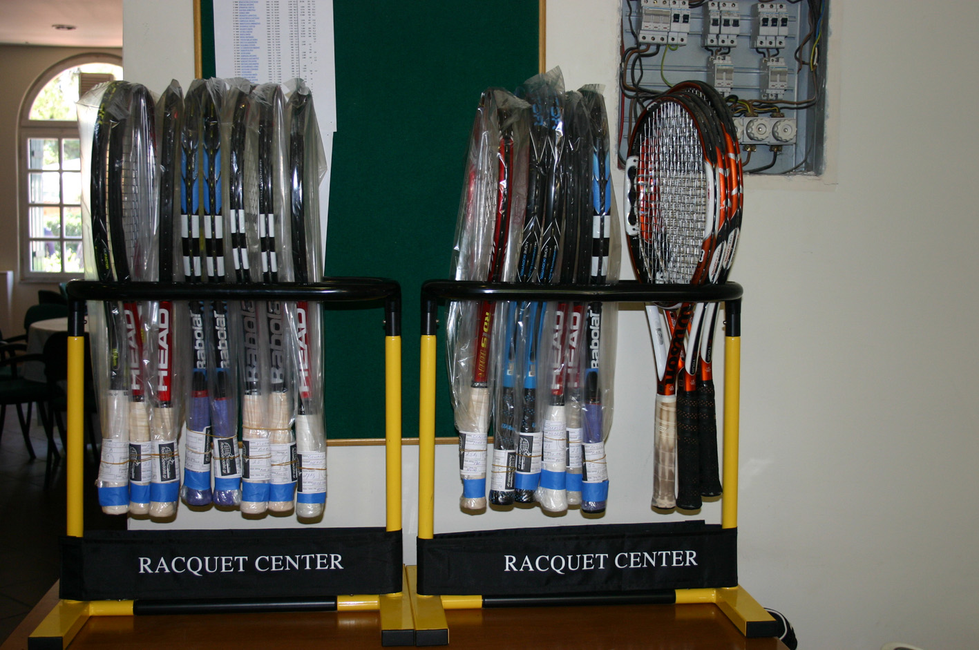 Racquets to be picked up