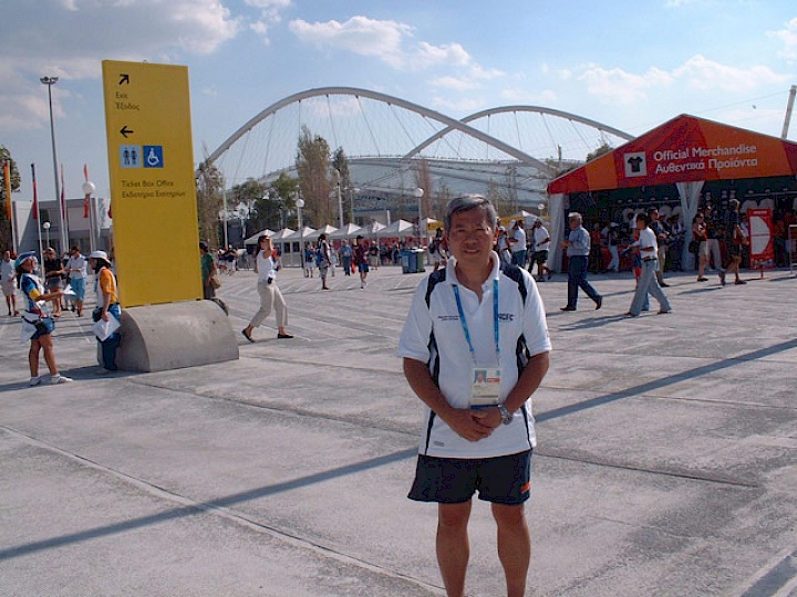 Sam at the Olympic Stadium